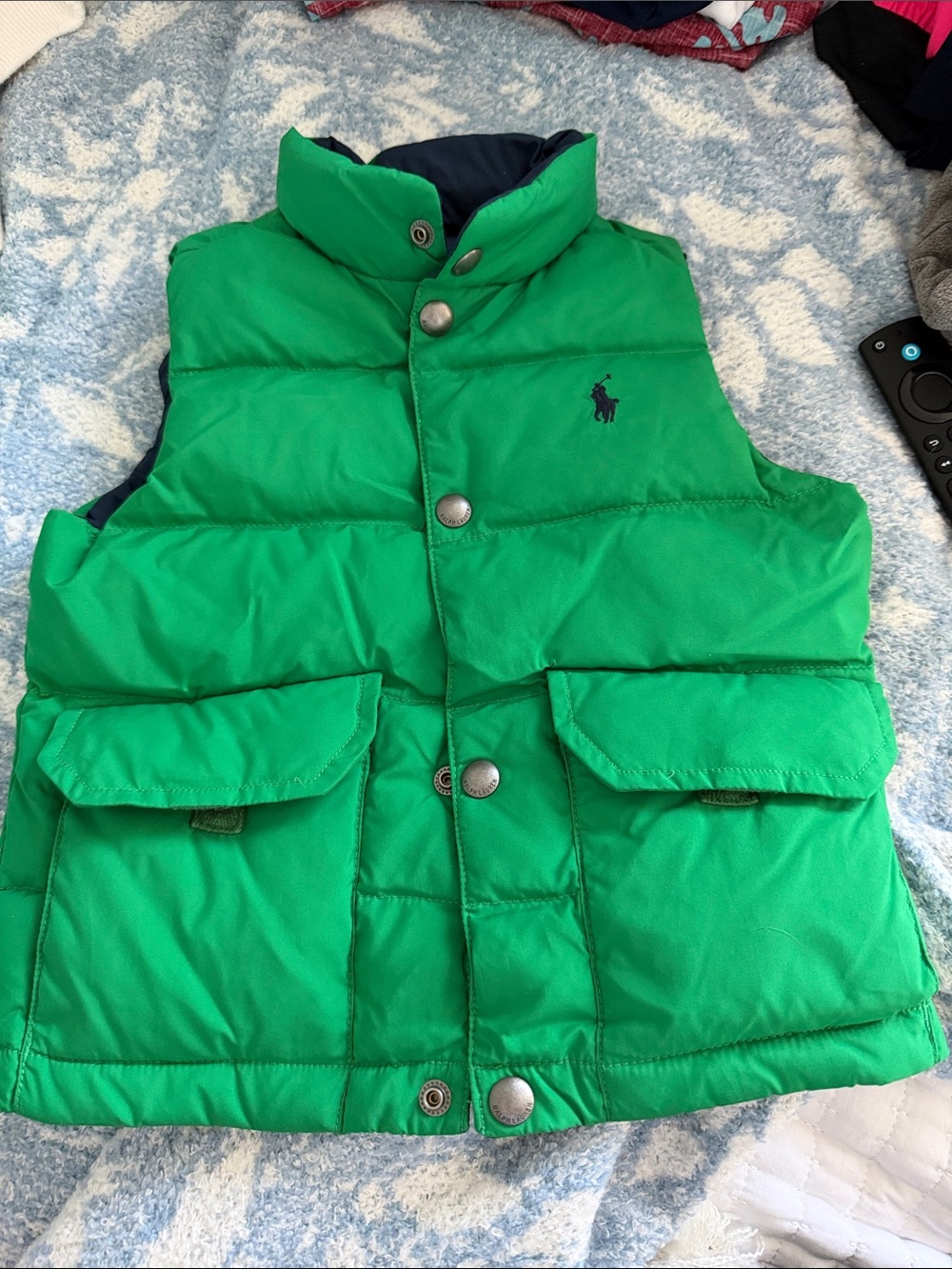 Kids Green Puffer Vest